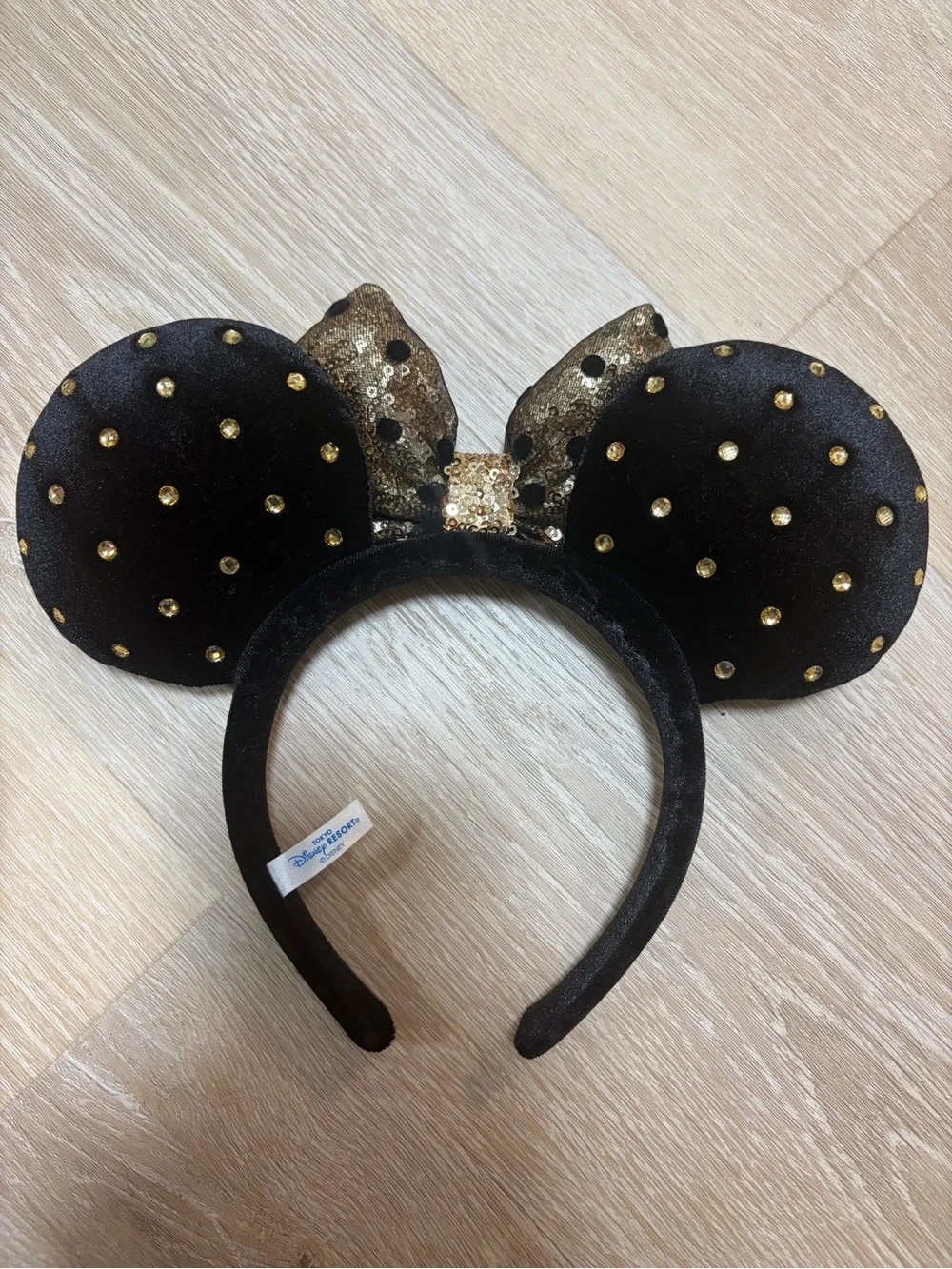 Disney Black and Gold Sequin Mouse Ear Headband